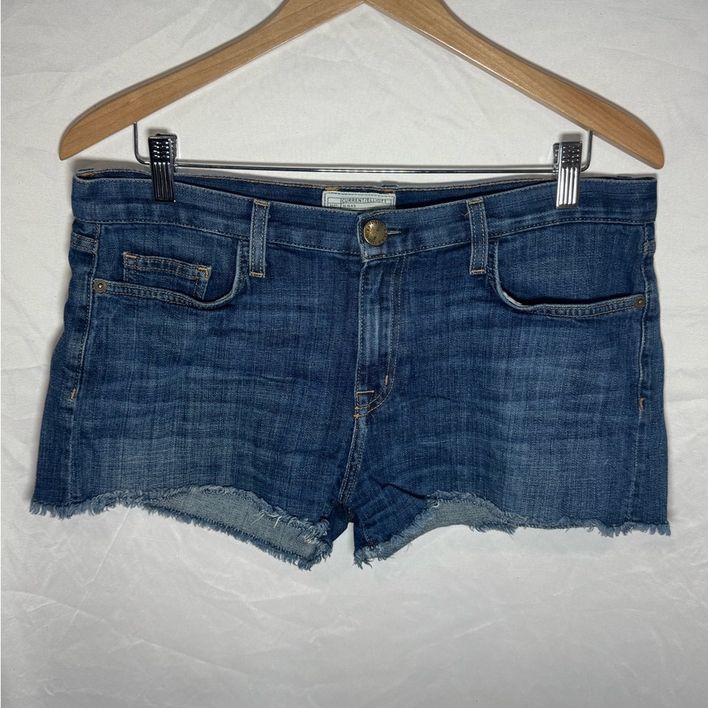 Current/Elliott Dark Blue Denim Jean Shorts